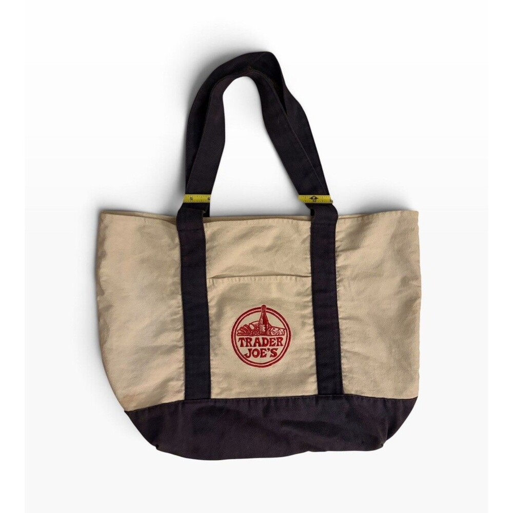 Trader Joe's Reusable Canvas Eco Tote Bag Heavy Duty Bag Navy Blue